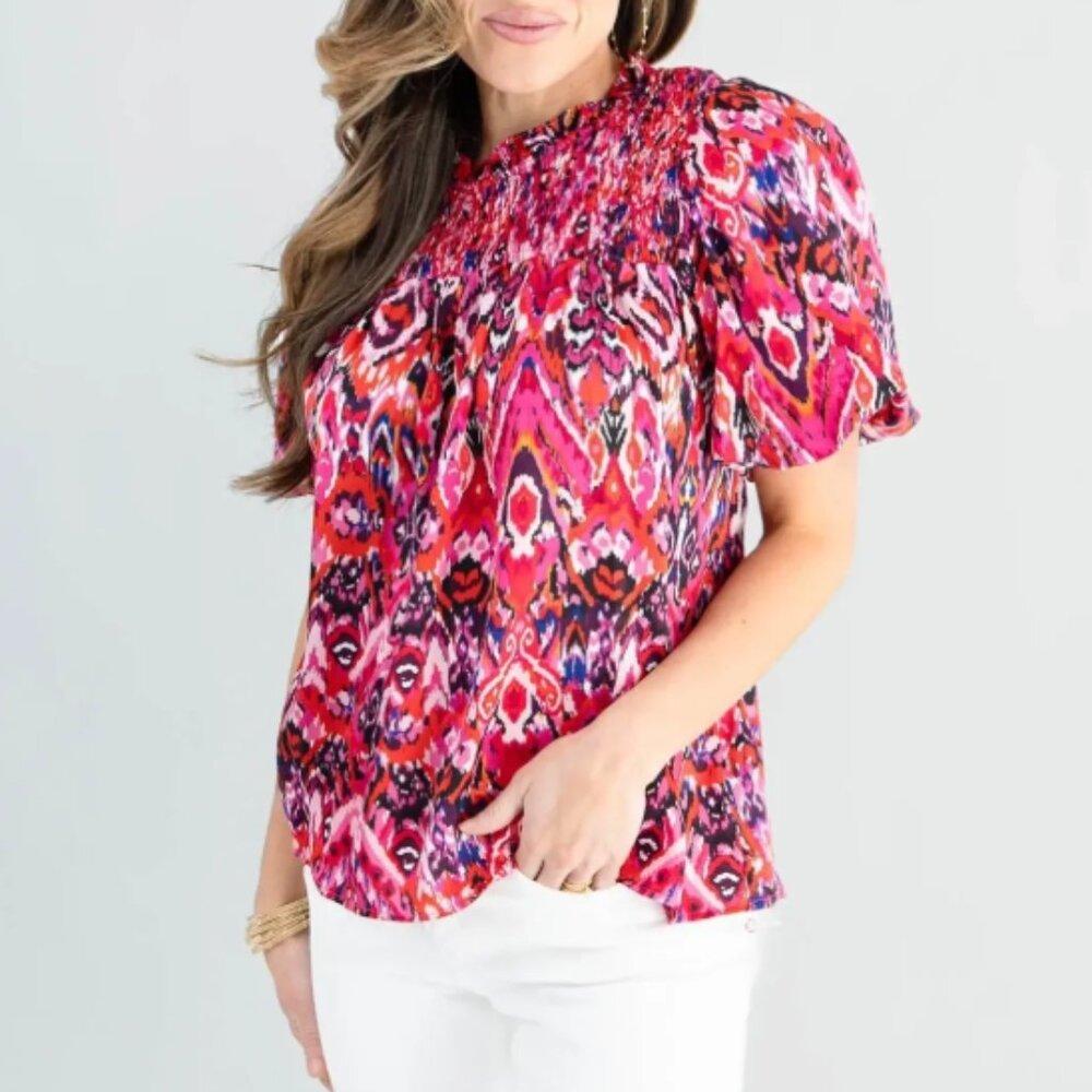 TCEC Smocked Puff Sleeve Top